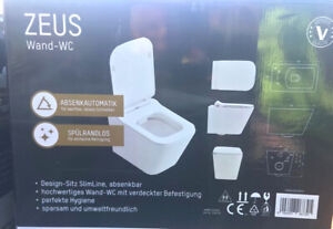 Geberit Duofix Vorwandelement Komplettset + Wand-WC Zeus Spülrandlos WC Sitz NEU