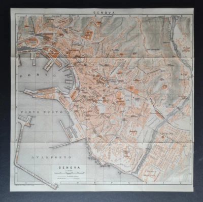 Antique 1906 map - Plan of Genova - Genoa - Liguria - Italy - Mappa - Image 1 of 4
