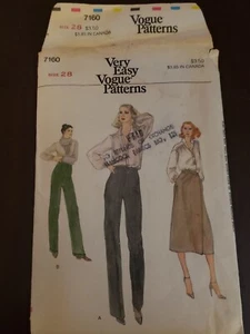 Gonna e pantaloni vintage Very Eazy Vogue modello #7160 Misses taglia 28 -taglio- - Foto 1 di 5