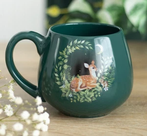 Green Forest / Woodland  Fawn Rounded Mug – 500ml  - Brand New & Boxed - Picture 1 of 2