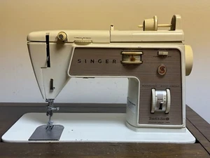 Singer Touch & Sew 758 Zig Zag Sewing Machine + Wood Cabinet Chair Pedal Manual - Picture 1 of 22