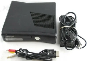Microsoft Xbox 360 S Black Working Console System Cable Bundle - Imagen 1 de 10