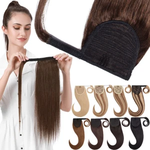 Thick Ponytail Extension Clip In 100% Remy Human Hair Wrap Around Onepiece 22" - Picture 1 of 39