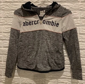 Abercrombie Girl’s Hooded, 1/4 Zip, Gray Heather Sweatshirt, A&F Sport Size 9/10 - Picture 1 of 10