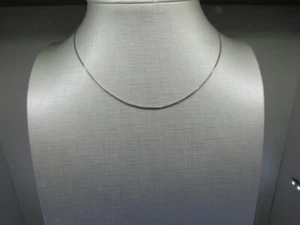 Ladies Solid Platinum Box Link Chain Necklace 16" - Picture 1 of 11