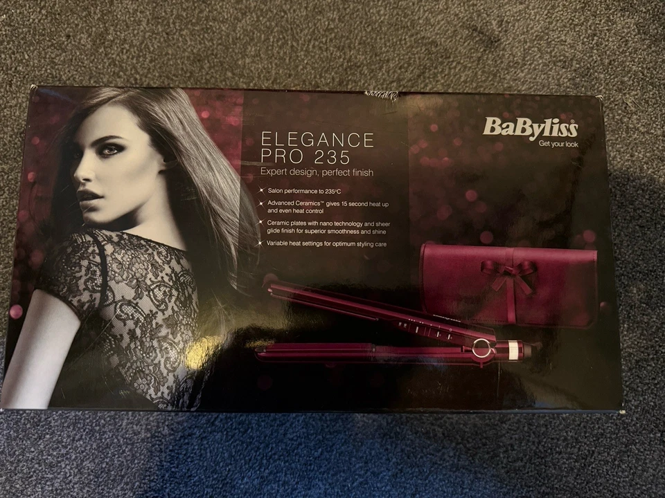 BaByliss Elegance Pro Ceramic Hair Straightener Burgundy Used Once - Image 1 of 1