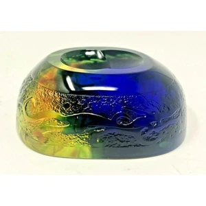 Liuli Living Crystal Art Glas Briefbeschwerer, oval, signiert 2011, Originalkarton - Bild 1 von 11