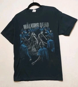 Official Walking Dead T-SHIRT Sz M Protect The Group Zombies Faded Blk Grunge  - Picture 1 of 15