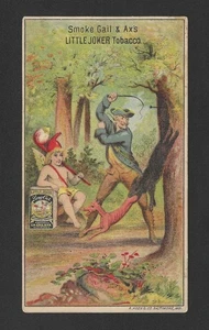 1880s H764 Gail & Ax Tobacco Trade Card - Little Joker Munchausen and Black Fox - Picture 1 of 2