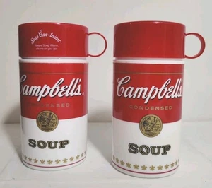 Campbell's Soup 2 Thermos Lot- Both 11.5 Ounces,One Is Missing Inner LidG52 - Picture 1 of 9
