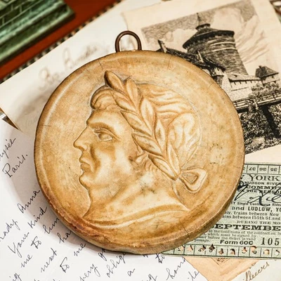 Carved Marble Roman Emperor Neoclassical Antique Grand Tour Italian Plaque - Image 1 of 4