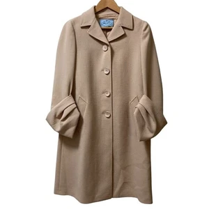 Abrigo Largo de Lana Virgen Diseño Manga PRADA Talla 38 Rosa Beige Mujer USADO - Imagen 1 de 10
