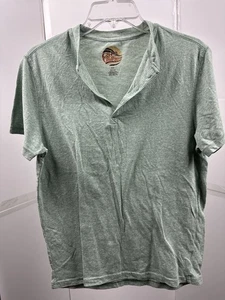 C&C California Herren Henley T-Shirt Medium Grün Kurzarm Freizeit Peru Made - Bild 1 von 3