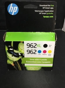 Cartucho de tinta original HP 962XL paquete de 4 negro XL cian magenta amarillo sellado caducidad 27 - Imagen 1 de 2