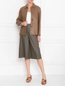 MAX MARA WEEKEND Pantaloni larghi culotte in pelle nappa di capra-cervo 40IT - Bild 1 von 13