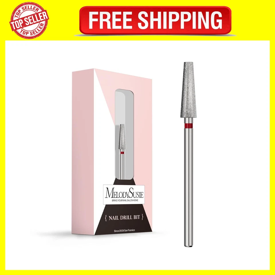 Melodysusie 4Mm Long Tapered Barrel Cuticle Clean Nail Drill Bit 3/32'' Profess