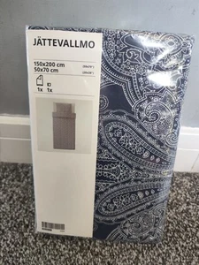 Ikea Bettbezug & 1 Kissenbezug - Einzeln 150x200cm Jattevallmo blau weiß Paisley - Bild 1 von 8