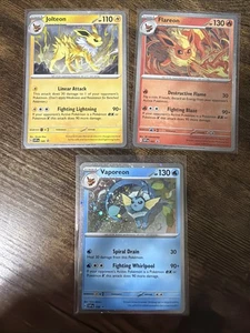 Pokemon Jolteon Flareon Vaporeon 167 168 189 Promo Set de 3 Evoluciones Prismáticas - Imagen 1 de 1