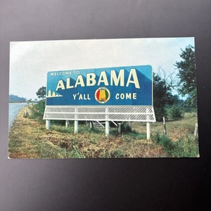 Welcome to Alabama billboard image LARGE LETTER POSTCARD tourist view Y'all Come - Picture 1 of 2
