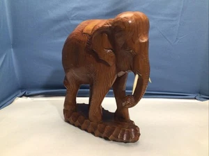 Massivholz handgeschnitzt 10" groß Elefant - Bild 1 von 10
