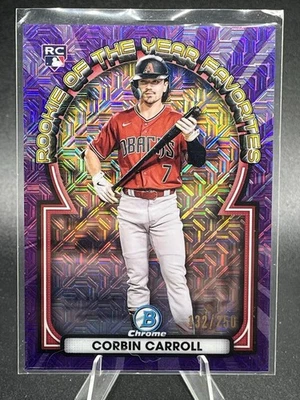 2023 Bowman Rookie of the Year Favorites Corbin Carroll Purple Mojo /250 (RC) - Image 1 of 2