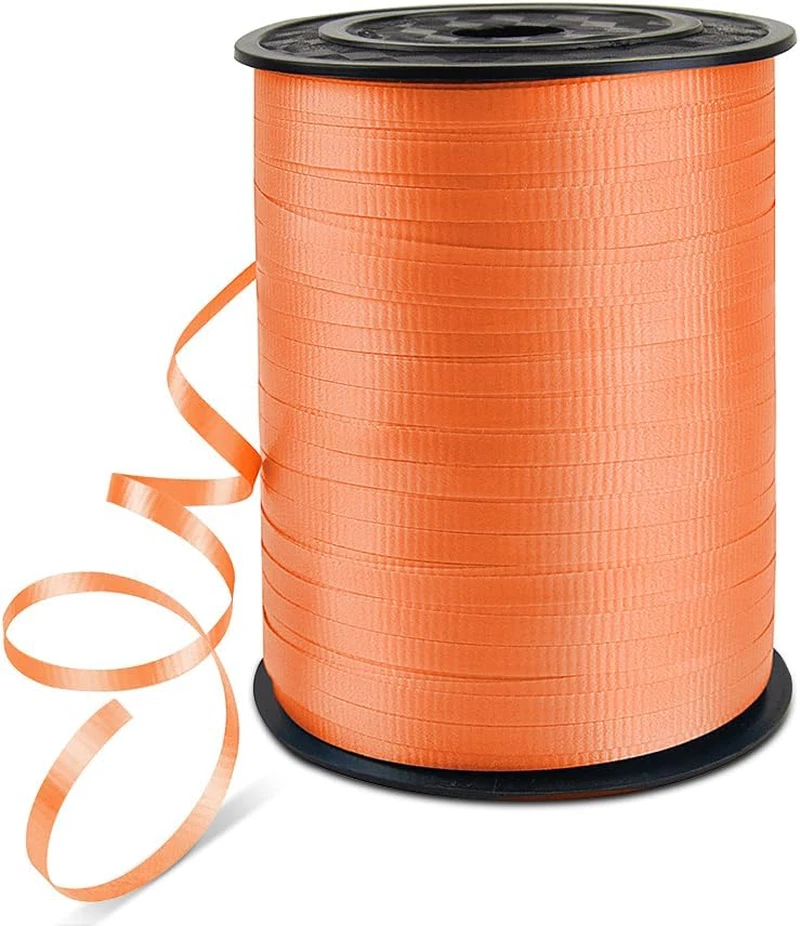 500 yardas 3/16" cinta rizadora prensada naranja, cadena de globo cinta rizada 1 rollo Foto 1 de 4