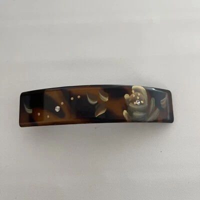 Clip de pelo vintage Conair pasador caparazón de tortuga floral estrás Foto 1 de 4