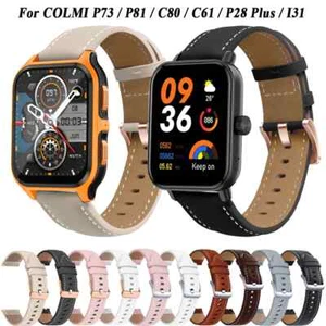 Correa de pulsera de cuero de 20 mm para correa de reloj COLMI P28 Plus P81 P42 C80 C61 I31 P73 - Imagen 1 de 33
