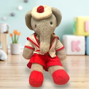 Babar Elephant Plush Sailor uniform By Eden Vintage 1977 Stuffed Animal Rare - Bild 1 von 7