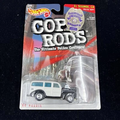 Hot Wheels Cop Rods ‘40s Woodie El Segundo, CA 1999 1:64 Real Riders - Image 1 of 4