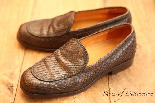 TOD’S Mocassini décolleté Tod's Tods pelle di pitone marrone scarpe donna UK 2 US 5 EU 35