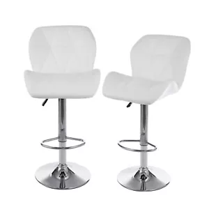 Set Of 2 Bar Stools Swivel Adjustable Bar Chair Modern PU Leather Pub Bar Chairs - Picture 1 of 16