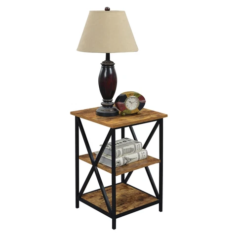 Convenience concept Tucson 3 floor dining table, coffee table,  Barnwood/Black Cover