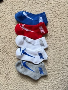 Nike Ankle Socks - 5 Pairs for Kids (Unisex, Ages 5-8) - Picture 1 of 6