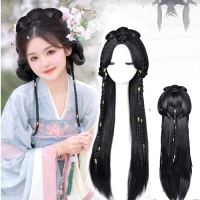 Long Straight Synthetic Chinese Wig Long Straight Vintage Wig Cosplay Hanfu Wig - Image 1 of 4