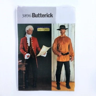 Mens 18th Century Colonial Clothes Sewing Pattern Upick XS-XL Butterick 3896 OOP - Image 1 of 2