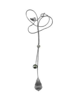 JOYERÍA BACCARAT DIVINO COLLAR LARGO DIAMANTE TAHITÍ PERLA NEGRA ORO 18K $5800 Foto 1 de 4