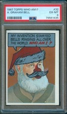 1967 Topps Who am I ALEXANDER GRAHAM BELL Trading Card #32 PSA 6
