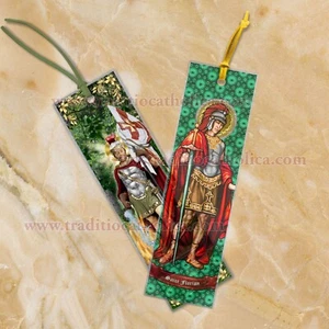Saint St Florian CLEAR See-Through and Quote laminated Bible bookmarks - Picture 1 of 8