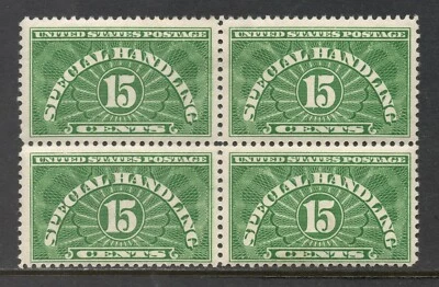Scott # QE2, Unused, LH, F-VF, 15¢ Special Handling, 1928, Block of Four - Image 1 of 2