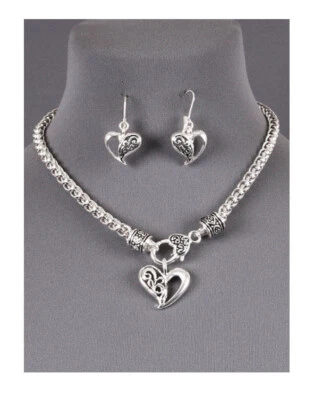 BRIGHTON BEACH Filigree Metal Necklace & Earring Set - Image 1 of 2