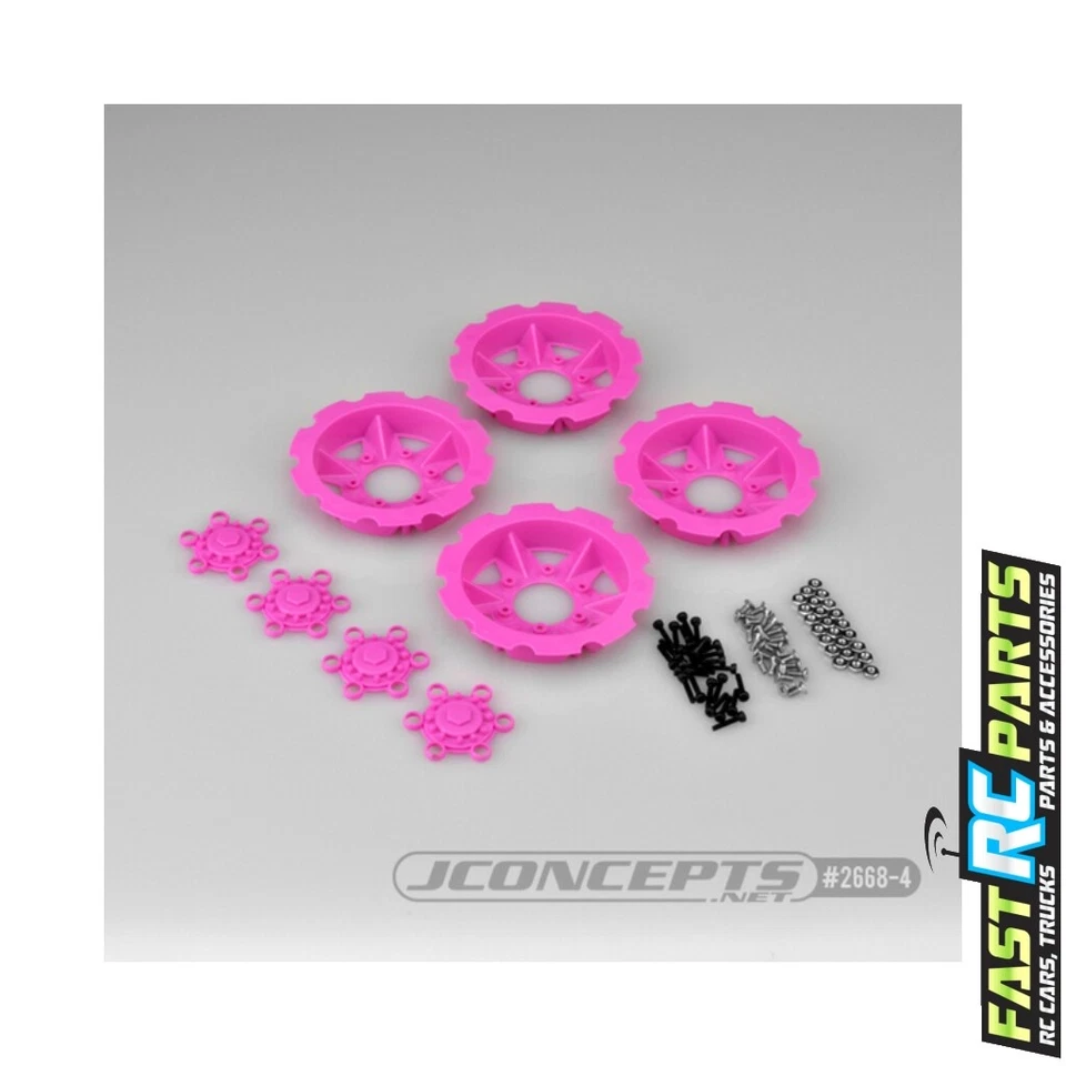 JConcepts Tracker Wheel Discs for Dragon Wheels Pink 4 pieces JCO26684 - Image 1 of 1