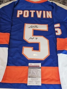 Denis Potvin Autographed/Signed Jersey JSA COA Blue Custom Jersey - Picture 1 of 8