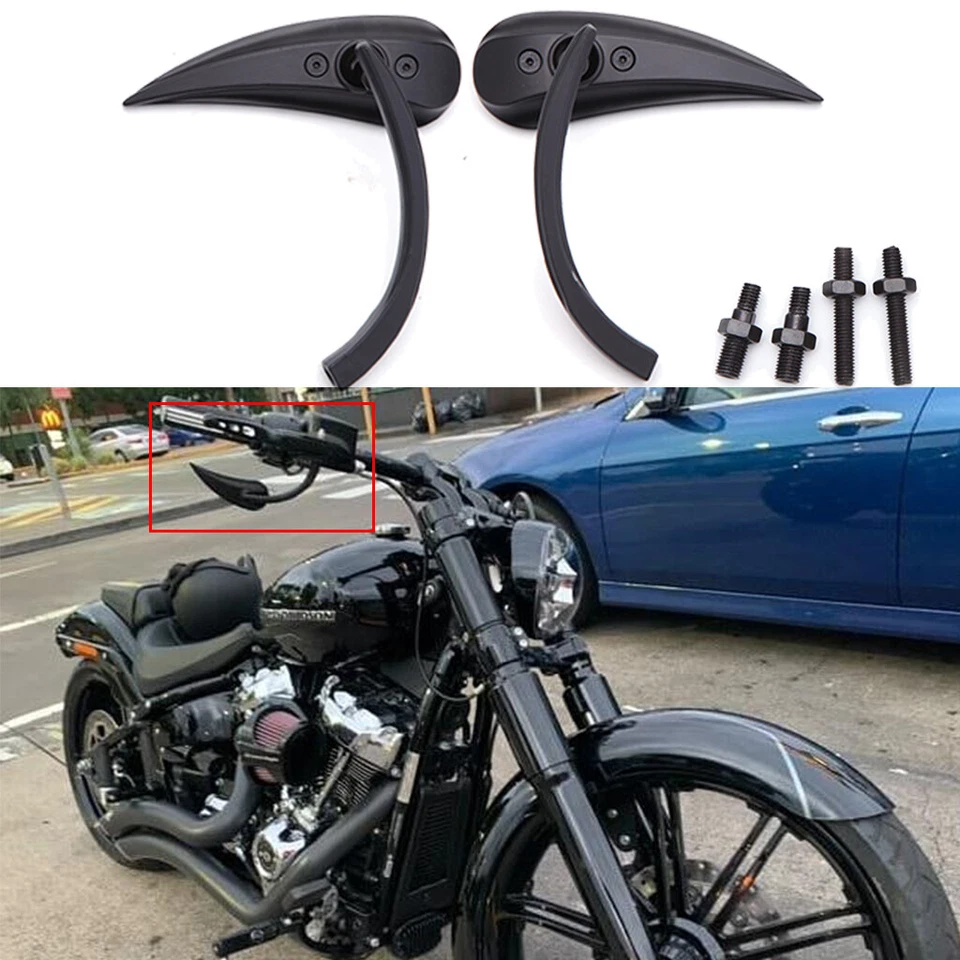 Espejos retrovisores negros para motocicleta Harley Davidson Softail FXBRS Breakout Street Glide Foto 1 de 4