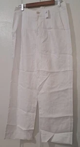 Banana Republic Womens Size 10 Wide Leg 100% Linen White Pants LAGENLOOK $120 - Picture 1 of 8
