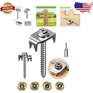 100 Reusable Fence Fasteners: Stainless Steel Staples for Secure Wire Connection - Picture 1 of 9