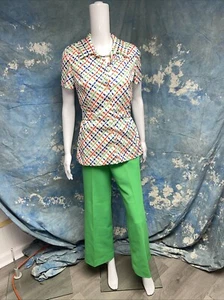 Vintage 1970s R&K Knits Women’s 3 Piece Polyester Outfit S/M - Picture 1 of 22