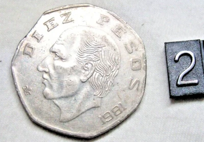 10 PESOS MIGUEL HIDALGO 1981 FROM MEXICO. R - Image 1 of 3