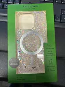 Kate Spade Hardshell Magsafe Case iPhone 15 Pro (6.1" Large Cam) Chunky Glitter - Picture 1 of 6
