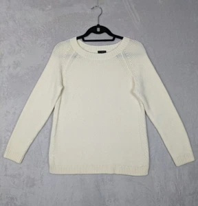 Suéter Talbots Mujer Talla Mediana Pequeña ~ Crema Cuello Redondo Nylon Lana de Cordero - Imagen 1 de 7